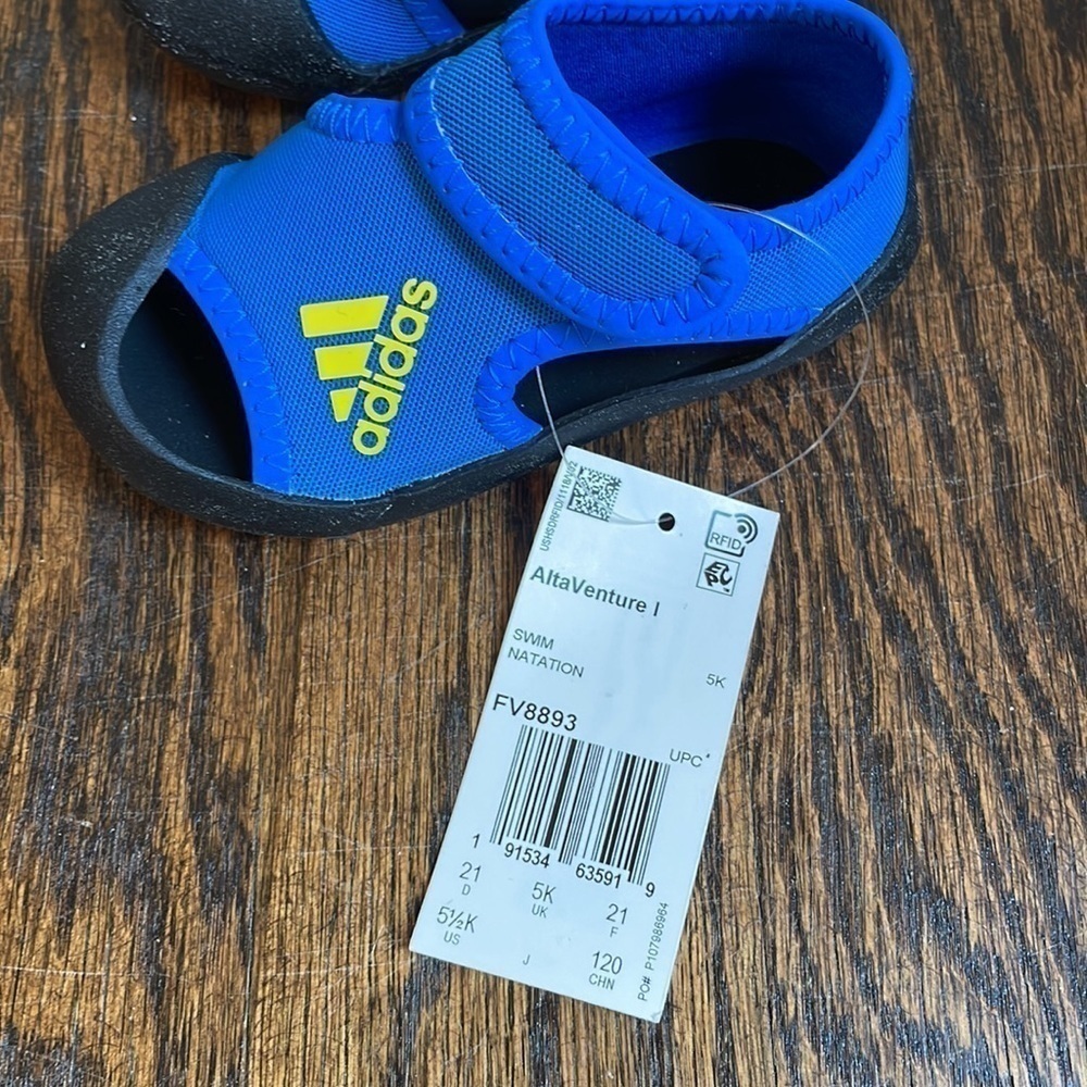 NWT Adidas AltaVenture 1 Swim Sandals Blue - Picture 3 of 3